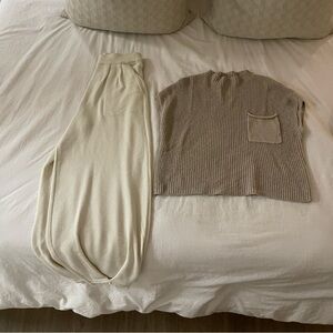 Free people fraya sweater set in cream (size medium)
